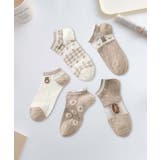 5足セット17柄【MOSOX】ガーリーデザインレーヨン混アンクルソックス  | aimoha  | 詳細画像17 