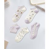 5足セット17柄【MOSOX】ガーリーデザインレーヨン混アンクルソックス  | aimoha  | 詳細画像23 