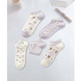 5足セット17柄【MOSOX】ガーリーデザインレーヨン混アンクルソックス  | aimoha  | 詳細画像24 