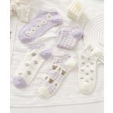 5足セット17柄【MOSOX】ガーリーデザインレーヨン混アンクルソックス  | aimoha  | 詳細画像25 