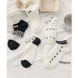 ブラック4 | 5足セット17柄【MOSOX】ガーリーデザインレーヨン混アンクルソックス  | aimoha 