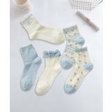 5足セット【MOSOX】ガーリー刺繍デザインコットン混ソックス  | aimoha  | 詳細画像7 