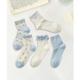 5足セット【MOSOX】ガーリー刺繍デザインコットン混ソックス  | aimoha  | 詳細画像8 