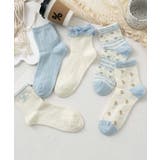 5足セット【MOSOX】ガーリー刺繍デザインコットン混ソックス  | aimoha  | 詳細画像9 