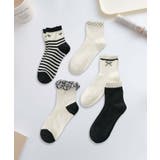 5足セット【MOSOX】ガーリー刺繍デザインコットン混ソックス  | aimoha  | 詳細画像10 