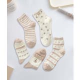 5足セット【MOSOX】ガーリー刺繍デザインコットン混ソックス  | aimoha  | 詳細画像1 