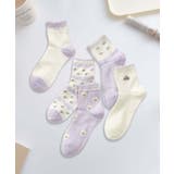 5足セット【MOSOX】ガーリー刺繍デザインコットン混ソックス  | aimoha  | 詳細画像4 