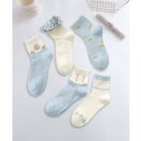 5足セット5柄【MOSOX】ガーリーデザイン刺繍入りコットン混ソックス | aimoha  | 詳細画像8 