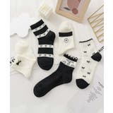 5足セット5柄【MOSOX】ガーリーデザイン刺繍入りコットン混ソックス | aimoha  | 詳細画像2 