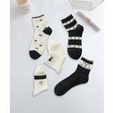 5足セット5柄【MOSOX】ガーリーデザイン刺繍入りコットン混ソックス | aimoha  | 詳細画像3 