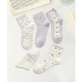 5足セット12タイプ【MOSOX】ガーリーデザインレーヨン混ソックス  | aimoha  | 詳細画像8 