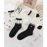 ブラック2 | 5足セット12タイプ【MOSOX】ガーリーデザインレーヨン混ソックス  | aimoha 