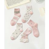 5足セット12タイプ【MOSOX】ガーリーデザインレーヨン混ソックス  | aimoha  | 詳細画像33 
