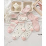 ピンク3 | 5足セット12タイプ【MOSOX】ガーリーデザインレーヨン混ソックス  | aimoha 