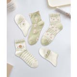 5足セット12タイプ【MOSOX】ガーリーデザインレーヨン混ソックス  | aimoha  | 詳細画像4 