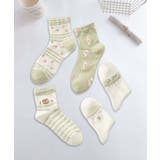 5足セット12タイプ【MOSOX】ガーリーデザインレーヨン混ソックス  | aimoha  | 詳細画像5 