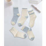 5足セット5柄【MOSOX】ガーリー配色デザインコットン混ソックス | aimoha  | 詳細画像13 