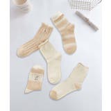 5足セット5柄【MOSOX】ガーリー配色デザインコットン混ソックス | aimoha  | 詳細画像16 