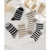 ミックス | 5足セット【MOSOX】ボーダーデザインシルク混ソックス | aimoha