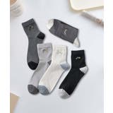 5足セット【MOSOX】ワンポイント刺繍コットンブレンドソックス | aimoha | 詳細画像2