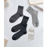 5足セット【MOSOX】シルク混細ボーダーソックス | aimoha  | 詳細画像2 