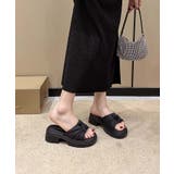 【shoes 365】クロスデザイン厚底サンダル | aimoha | 詳細画像4