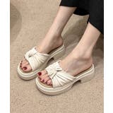 オフホワイト | 【shoes 365】クロスデザイン厚底サンダル | aimoha