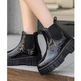 ブラック | 厚底ショートレインブーツ レインシューズ ゴム長靴 | aimoha 