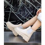 ライトベージュ | 厚底ショートレインブーツ レインシューズ ゴム長靴 | aimoha 