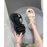 【shoes 365】クロスストラップギャザーデザイン厚底サンダル | aimoha  | 詳細画像2 