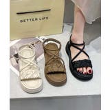 【shoes 365】クロスストラップギャザーデザイン厚底サンダル | aimoha  | 詳細画像9 