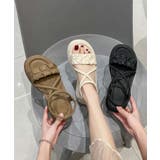 【shoes 365】クロスストラップギャザーデザイン厚底サンダル | aimoha  | 詳細画像7 