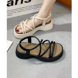 オフホワイト | 【shoes 365】マルチストラップ厚底サンダル | aimoha