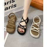 【shoes 365】マルチストラップ厚底サンダル | aimoha | 詳細画像4