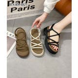 【shoes 365】マルチストラップ厚底サンダル | aimoha | 詳細画像5