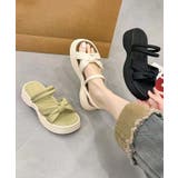 【shoes 365】リボンデザインダブルストラップ厚底サンダル | aimoha | 詳細画像10