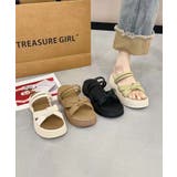 【shoes 365】リボンデザインダブルストラップ厚底サンダル | aimoha | 詳細画像7