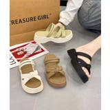 【shoes 365】リボンデザインダブルストラップ厚底サンダル | aimoha | 詳細画像8