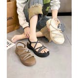【shoes 365】ロープストラップ厚底サンダル | aimoha | 詳細画像1