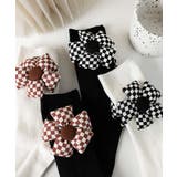 チェック柄大きな花ソックス | aimoha  | 詳細画像7 