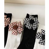 チェック柄大きな花ソックス | aimoha  | 詳細画像11 