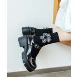 チェック柄大きな花ソックス | aimoha  | 詳細画像13 