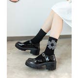 チェック柄大きな花ソックス | aimoha  | 詳細画像16 