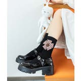 チェック柄大きな花ソックス | aimoha  | 詳細画像17 