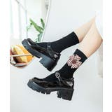 チェック柄大きな花ソックス | aimoha  | 詳細画像18 