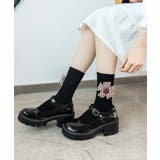 チェック柄大きな花ソックス | aimoha  | 詳細画像19 