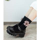 チェック柄大きな花ソックス | aimoha  | 詳細画像20 