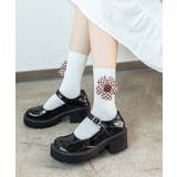 チェック柄大きな花ソックス | aimoha  | 詳細画像24 