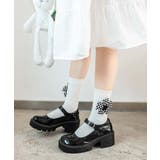 チェック柄大きな花ソックス | aimoha  | 詳細画像25 