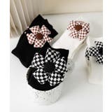 チェック柄大きな花ソックス | aimoha  | 詳細画像4 